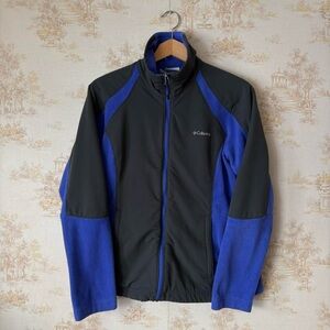 Y2k Columbia Sportswear black blue full zip fleece jacket gorpcore outdoor L